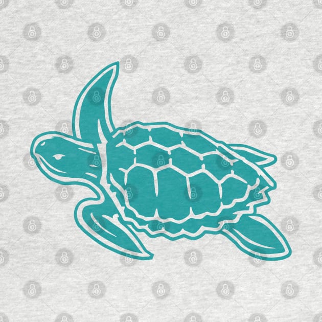 Sea Turtle Line Drawing by shaldesign